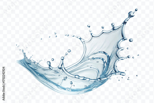 realistic 3d fresh water splash in wavy style isolated on transparent background
