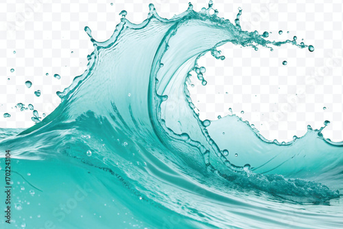 realistic 3d fresh water splash in wavy style isolated on transparent background
