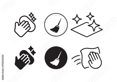 Professional cleaning and hygiene icon set. cleaning Solid icon, cleaning icons, hygiene, housework. vector illustration eps 10.