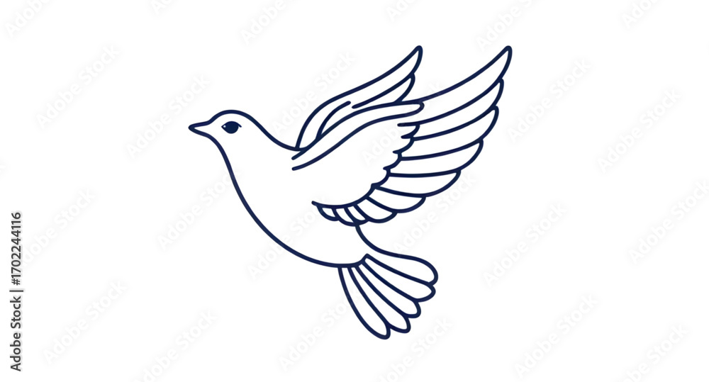Obraz premium pigeon of peace, bird of peace drawing, freedom dove vector, dove in flight, peace bird icon, harmony symbol dove, dove clipart, peaceful bird vector, religious dove illustration, dove artwork, love d