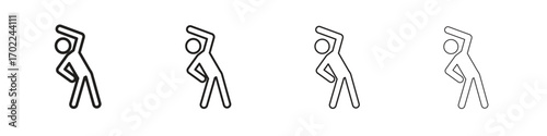 Fitness exercise icon vector graphics. black style vector icons