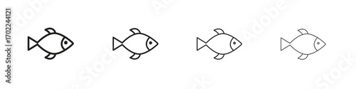 Fish icon vector graphics. black style vector icons
