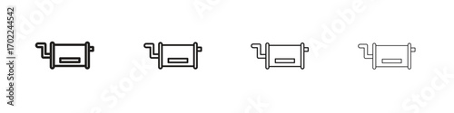 Exhaust pipe icon vector graphics. black style vector icons
