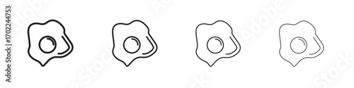 Egg fried icon vector graphics. black style vector icons