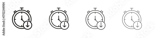 Down time icon vector graphics. black style vector icons