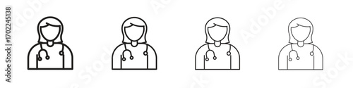 Doctor icon vector graphics. black style vector icons