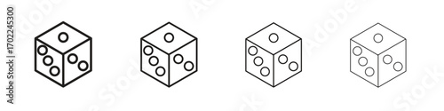 Dice icon vector graphics. black style vector icons