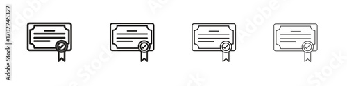Diploma icon vector graphics. black style vector icons