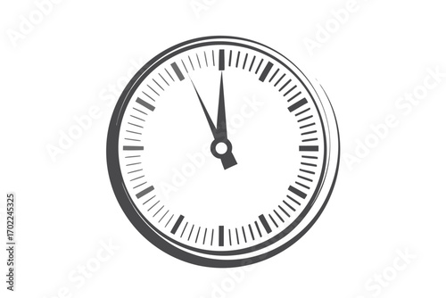 Minimalist Clock on White Background for Creative Projects