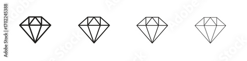 Diamond icon vector graphics. black style vector icons
