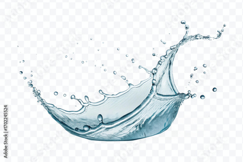 realistic 3d fresh water splash in wavy style isolated on transparent background
