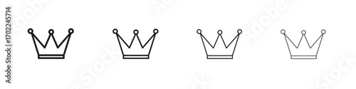 Crown icon vector graphics. black style vector icons