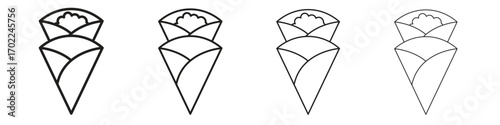 Crepe icon vector graphics. black style vector icons