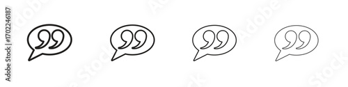 Comment quote icon vector graphics. black style vector icons