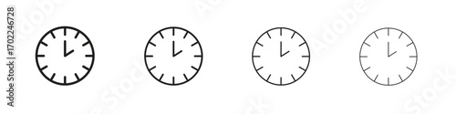 Clock two icon vector graphics. black style vector icons