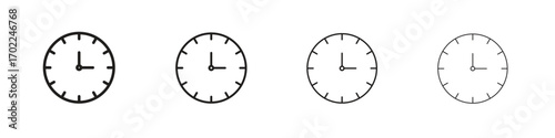 Clock-five icon vector graphics. black style vector icons