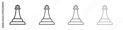 Chess queen icon vector graphics. black style vector icons