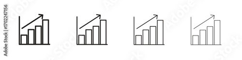 Chart histogram icon vector graphics. black style vector icons