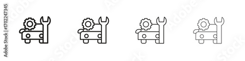 Car mechanic icon vector graphics. black style vector icons