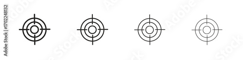 Bullseye pointer icon vector graphics. black style vector icons