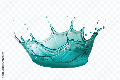 realistic 3d fresh water splash in wavy style isolated on transparent background
