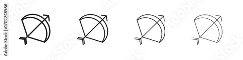 Bow arrow icon vector graphics. black style vector icons
