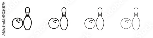Bowling icon vector graphics. black style vector icons