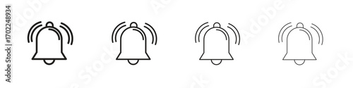 Bell ring icon vector graphics. black style vector icons