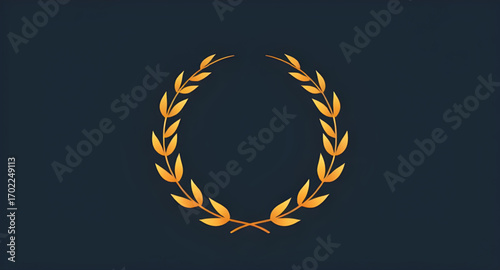 gold laurel wreath emblem, golden laurel wreath badge, laurel wreath gold emblem, victory wreath emblem, award laurel badge, success wreath emblem, champion laurel badge, achievement wreath emblem, cl