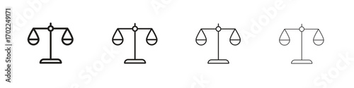 Balance scale icon vector graphics. black style vector icons