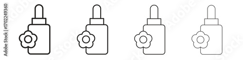 Bach flowers icon vector graphics. black style vector icons
