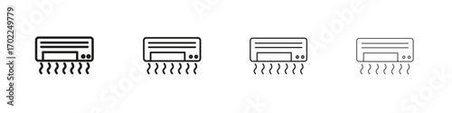 Air conditioner icon vector graphics. black style vector icons