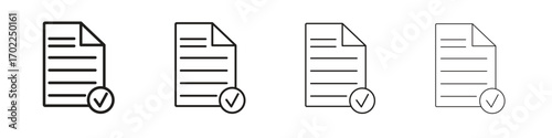 Accept document icon vector graphics. black style vector icons