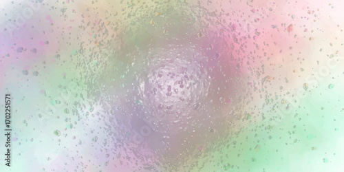 Vibrant pastel watercolor splash background with iridescent bubble-like textures and soft color blending in pink green and purple for festive and artistic creative designs