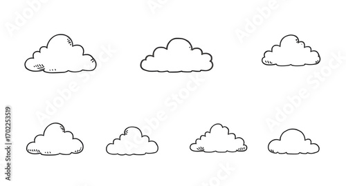 cloud, handdrawn, vector, illustration, sketch, doodle, drawing, lineart, outline, ink, pencil, cartoon, simple, minimal, cute, soft, fluffy, airy, sky, weather, nature, atmosphere, cloudscape, symbol