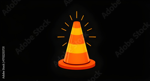 warning cone icon, traffic safety icon, hazard cone vector, roadside cone icon, barrier cone vector, traffic control icon, work zone cone, street cone icon, plastic cone vector, reflective cone illust
