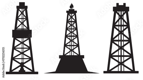 Oil derrick glyph icon for petroleum extraction industry fossil fuel exploration and gas drilling rig vector graphic design vector solid glyph icon