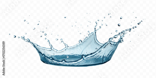 realistic 3d fresh water splash in wavy style isolated on transparent background
