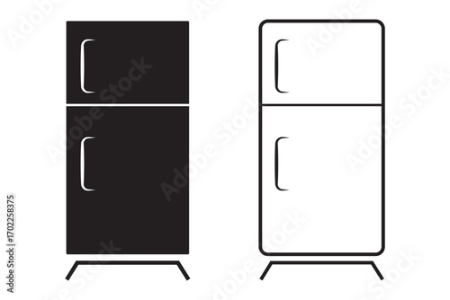 Fridge Icon set. Symbol isolated on white background. vector illustration.