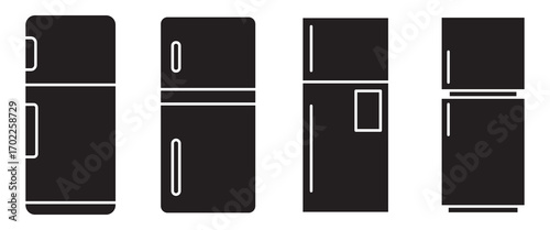 Fridge Icon set. Symbol isolated on white background. vector illustration.