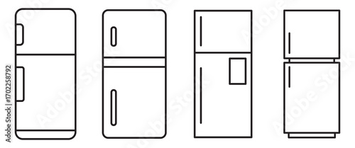 Fridge Icon set. Symbol isolated on white background. vector illustration.