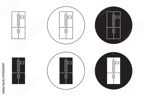 Fridge icon vector set. Refrigerator icon, vector logo. Silhouette of refrigerator, Fridge symbol and sign. Electronic equipment Vector illustration of fridge.