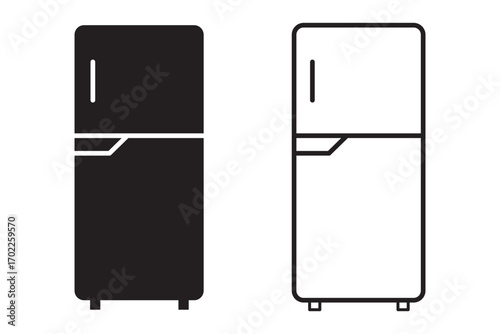 Fridge Icon set. Symbol isolated on white background. vector illustration.