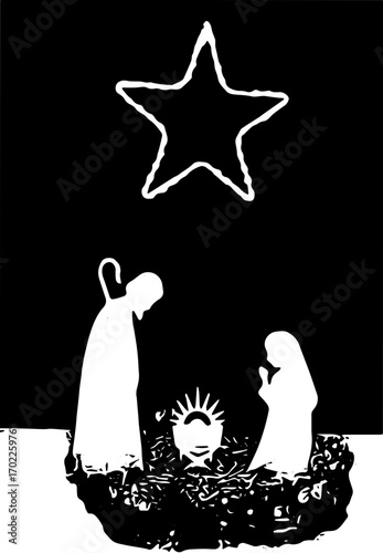 vector illustration of an angel with a cross