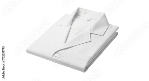 White lab coat folded isolated on transparent background