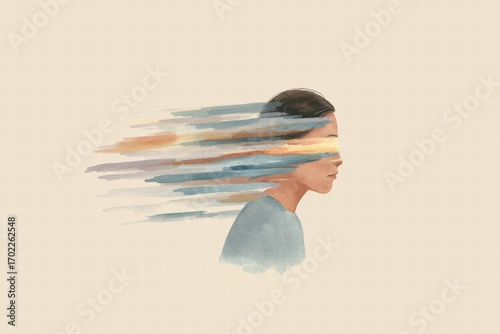 Conceptual image showing depersonalisation mental health experience.
