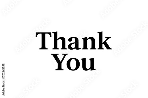 Bold thank you text in black on white background