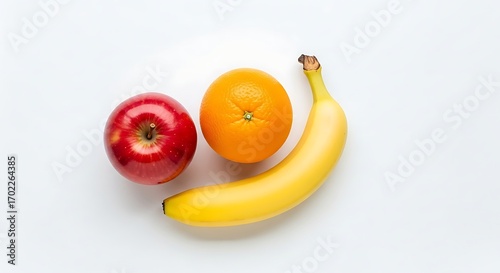 Apple Orange and Banana Still Life