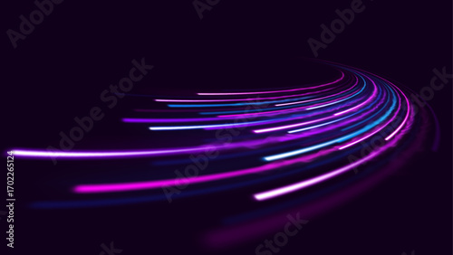 Fast neon expressway with glowing waves and dynamic motion streaks.