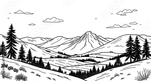 rocky mountain silhouette, alpine silhouette, mountain peak silhouette, landscape vector silhouette, mountain ridge silhouette, natural scenery silhouette, dark mountain silhouette, mountain backgroun